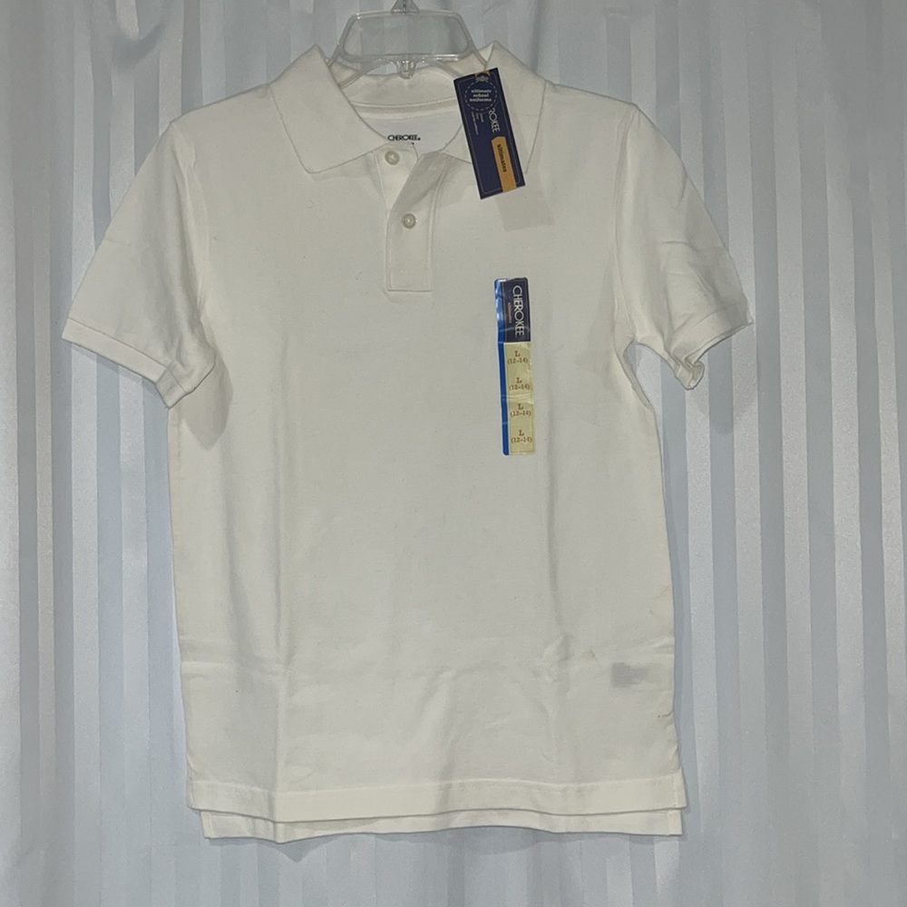 Boy’s White Polo-style short sleeve shirt
